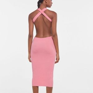 Bershka midi dress with criss-cross straps